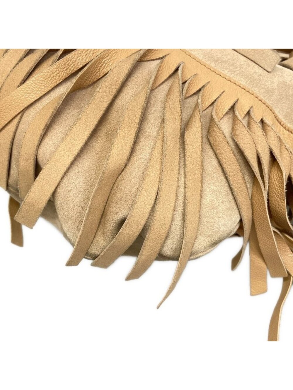 ★SOLD★ Saint Laurent Rive Gauche Shoulder Bag Boheme Beige Fringe Leather - Picture 6 of 15